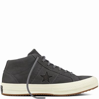 Converse One Star Mid Counter Climate Mid Tops Womens - Dark Grey/White Shoes (534NAIFY)